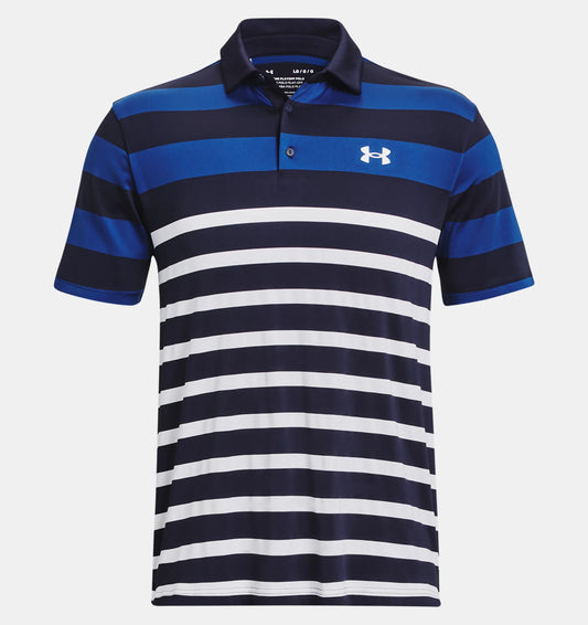 UA Playoff 3.0 Stripe Polo Navy Blue/Royal Blue