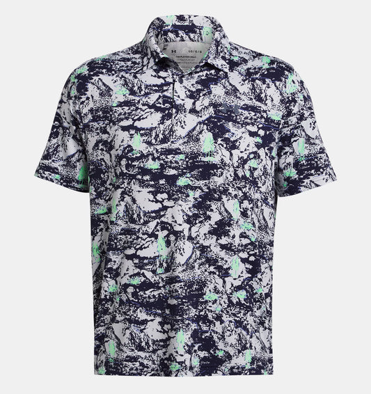 UA Playoff 3.0 Printed Polo Halo Grey/Green