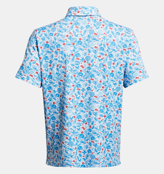 UA Playoff 3.0 Pinted Polo White/Sky Blue/Capri