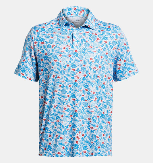 UA Playoff 3.0 Pinted Polo White/Sky Blue/Capri