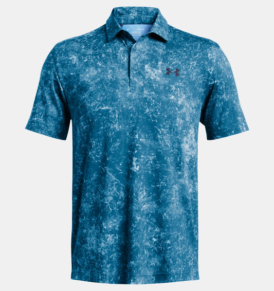 UA Playoff 3.0 Printed Polo Photon Blue/Midnight Navy