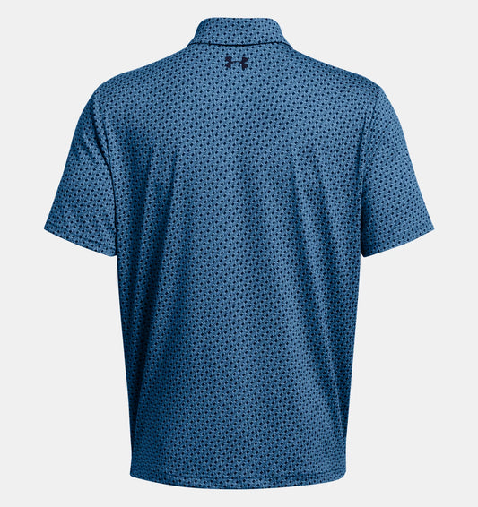 UA Playoff 3.0 Printed Polo Photon Blue/Midnight Navy