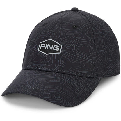 Map Print Hat Black