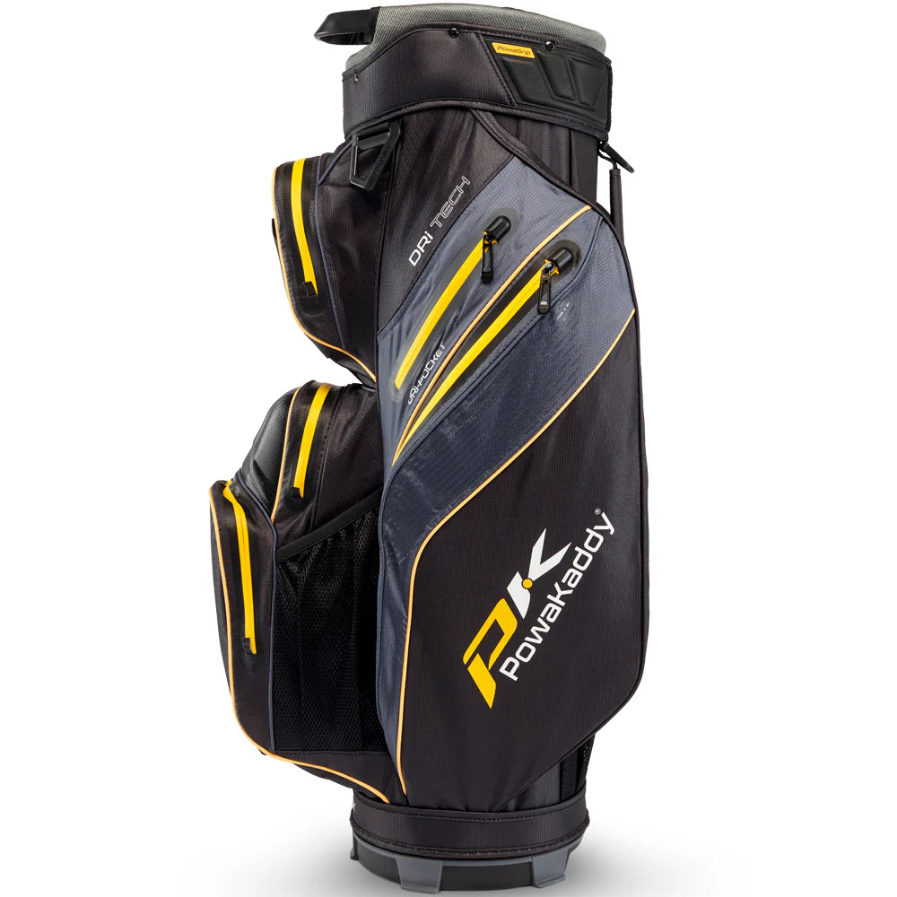 PowaKaddy Dri TECH Waterproof Cart Bag - Black / Yellow