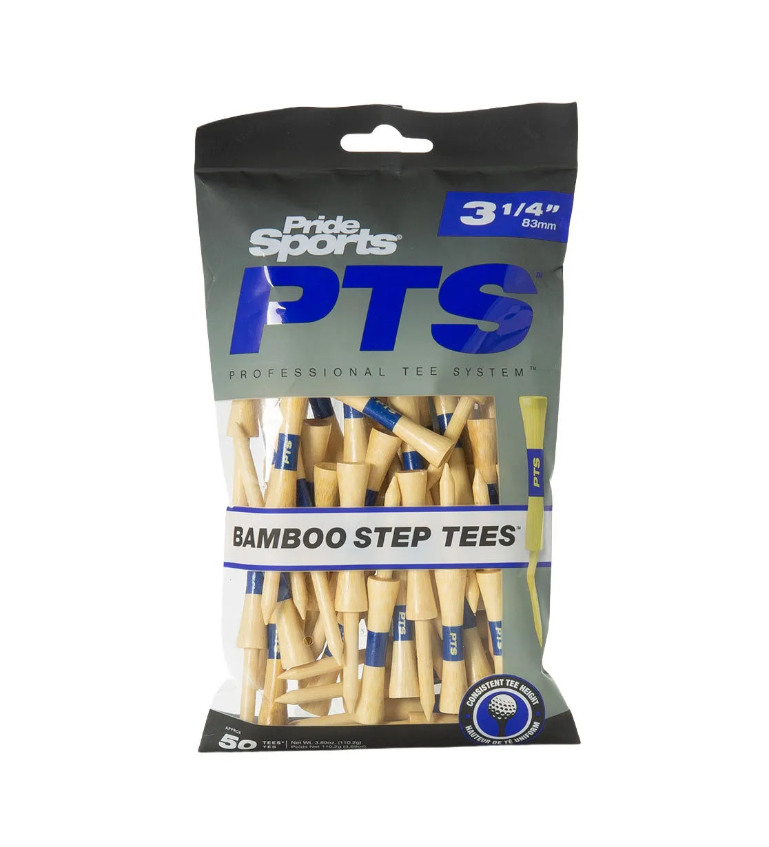 Pride PTS Bamboo Step Tees Blue 3 1/4"