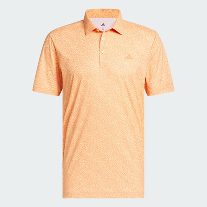 adidas Ultimate365 Feather Print Golf Polo Shirt - Dusky Orange / Semi Ice Tangerine