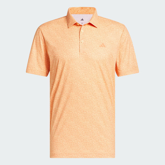 adidas Ultimate365 Feather Print Golf Polo Shirt - Dusky Orange / Semi Ice Tangerine
