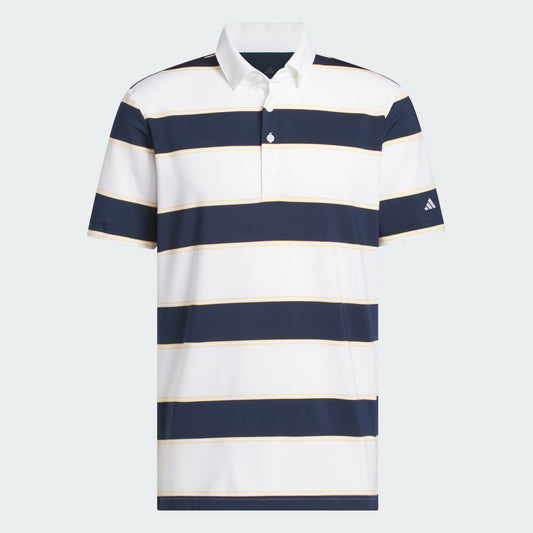 adidas Ultimate365+ Jumbo Stripe Climacool Golf Polo Shirt - White / Collegiate Navy
