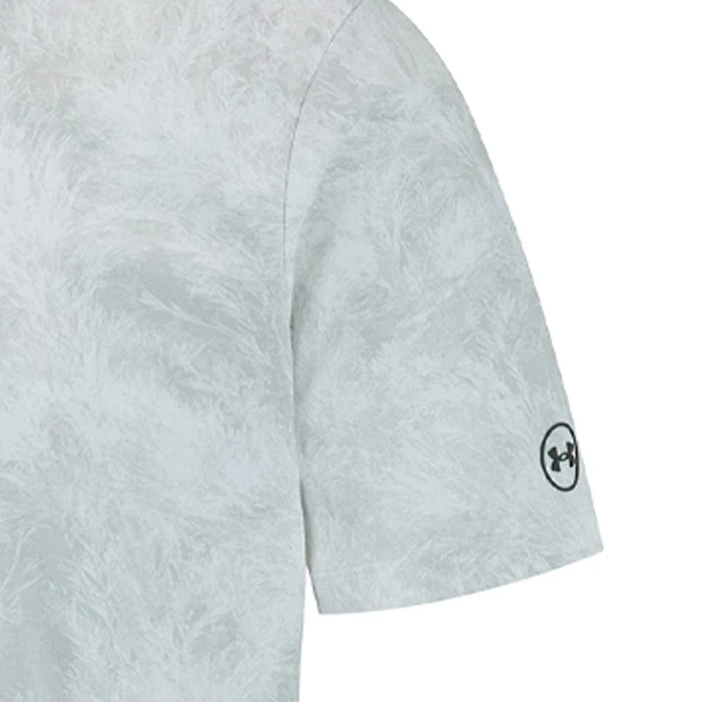 UA ArmourDry Printed Polo Shirt - Halo Grey / White