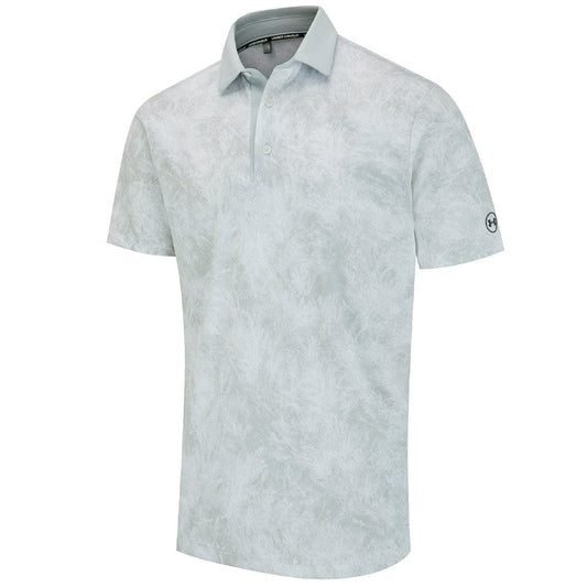 UA ArmourDry Printed Polo Shirt - Halo Grey / White