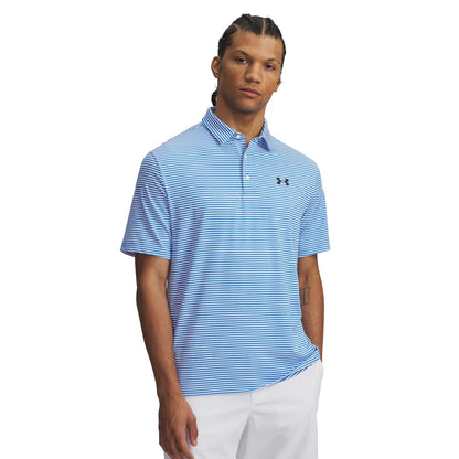 UA Playoff 3.0 Stripe Polo Shirt - White / Blue
