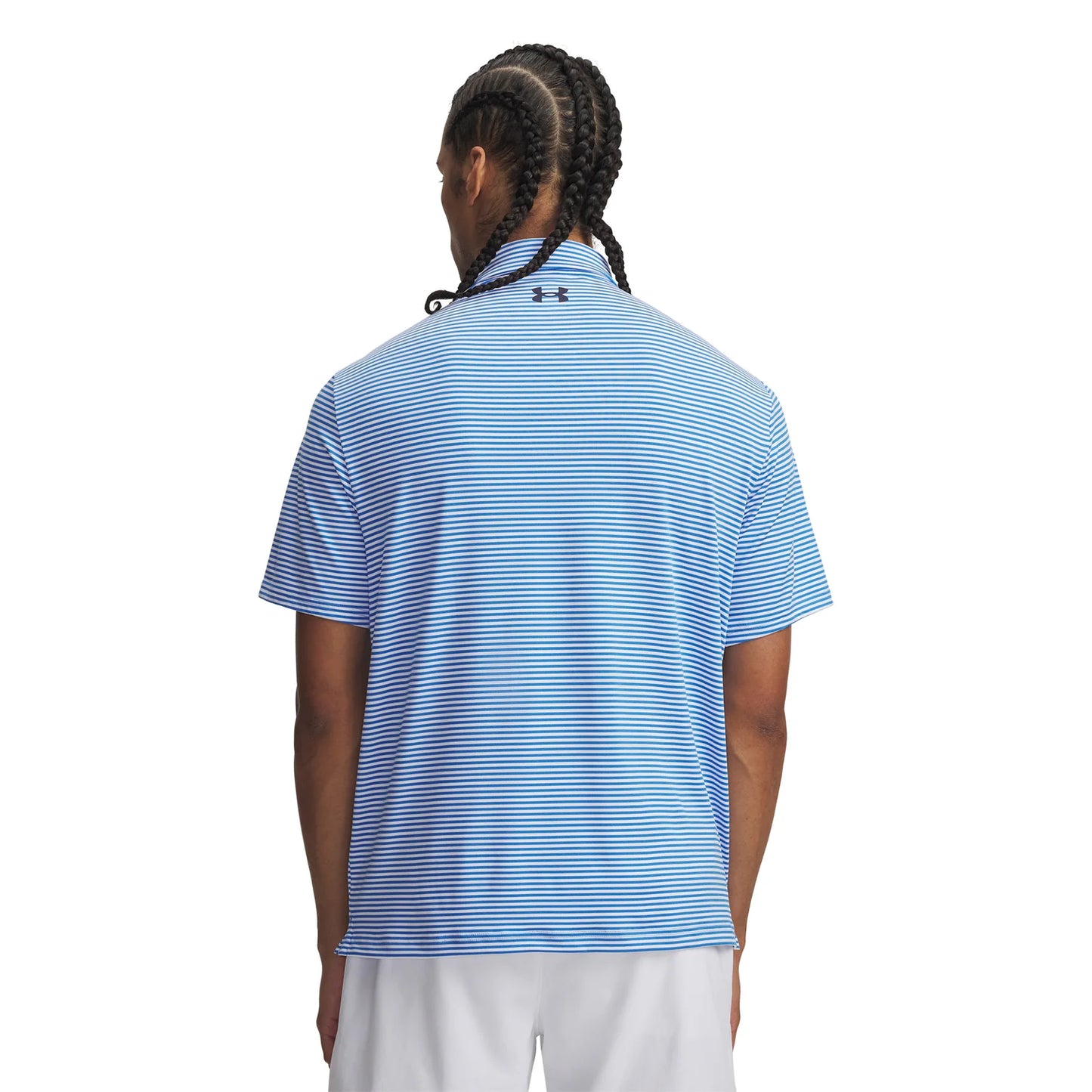 UA Playoff 3.0 Stripe Polo Shirt - White / Blue