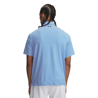 UA Playoff 3.0 Stripe Polo Shirt - White / Blue