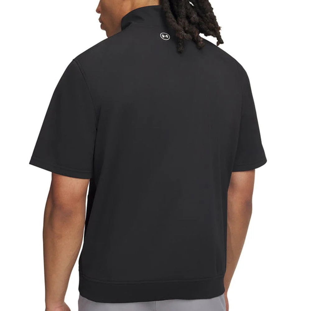 UA Drive Wind Short Sleeve 1/2 Zip Golf Jacket - Black
