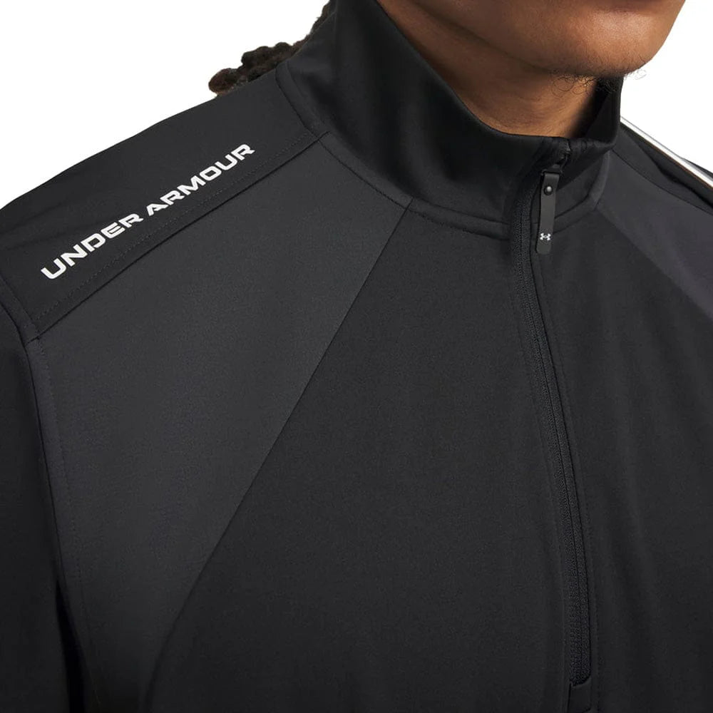 UA Drive Wind Short Sleeve 1/2 Zip Golf Jacket - Black