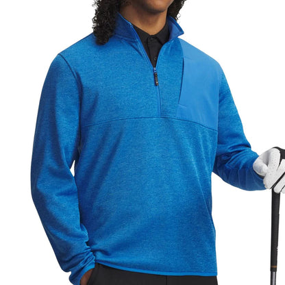 UA Drive SweaterFleece Half Zip Golf Top - Blue