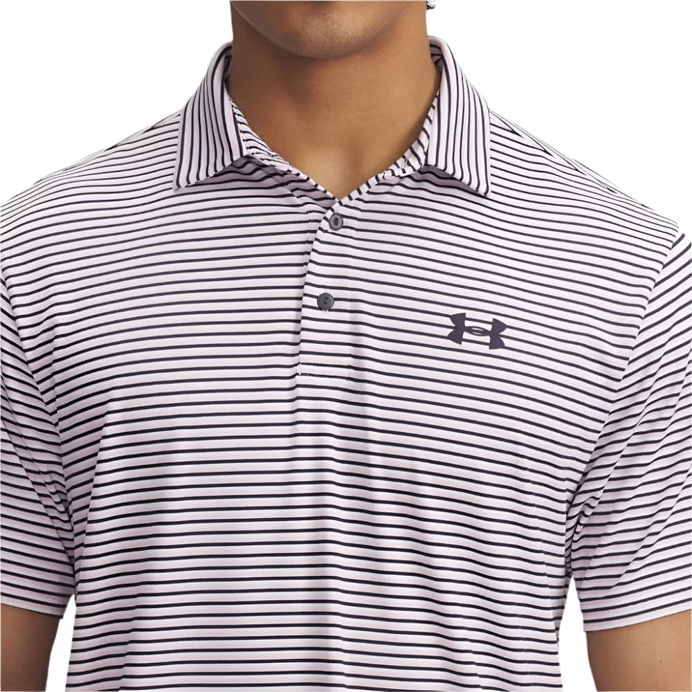 UA Playoff 3.0 Stripe Polo - Pink/Navy
