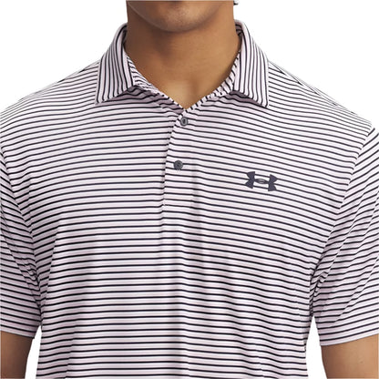 UA Playoff 3.0 Stripe Polo - Pink/Navy