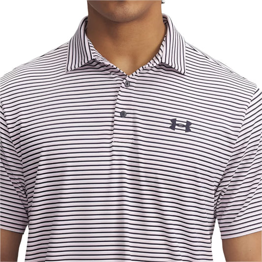 UA Playoff 3.0 Stripe Polo - Pink/Navy