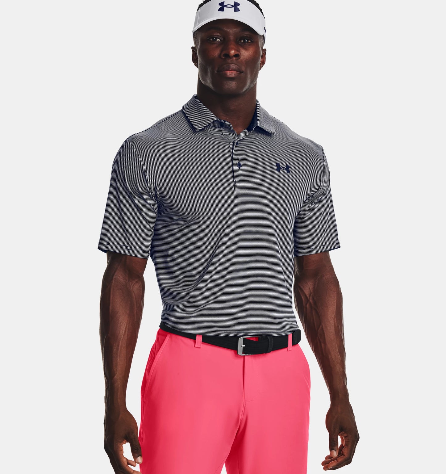 UA playoff 3.0 Stripe Polo Midnight Navy/White