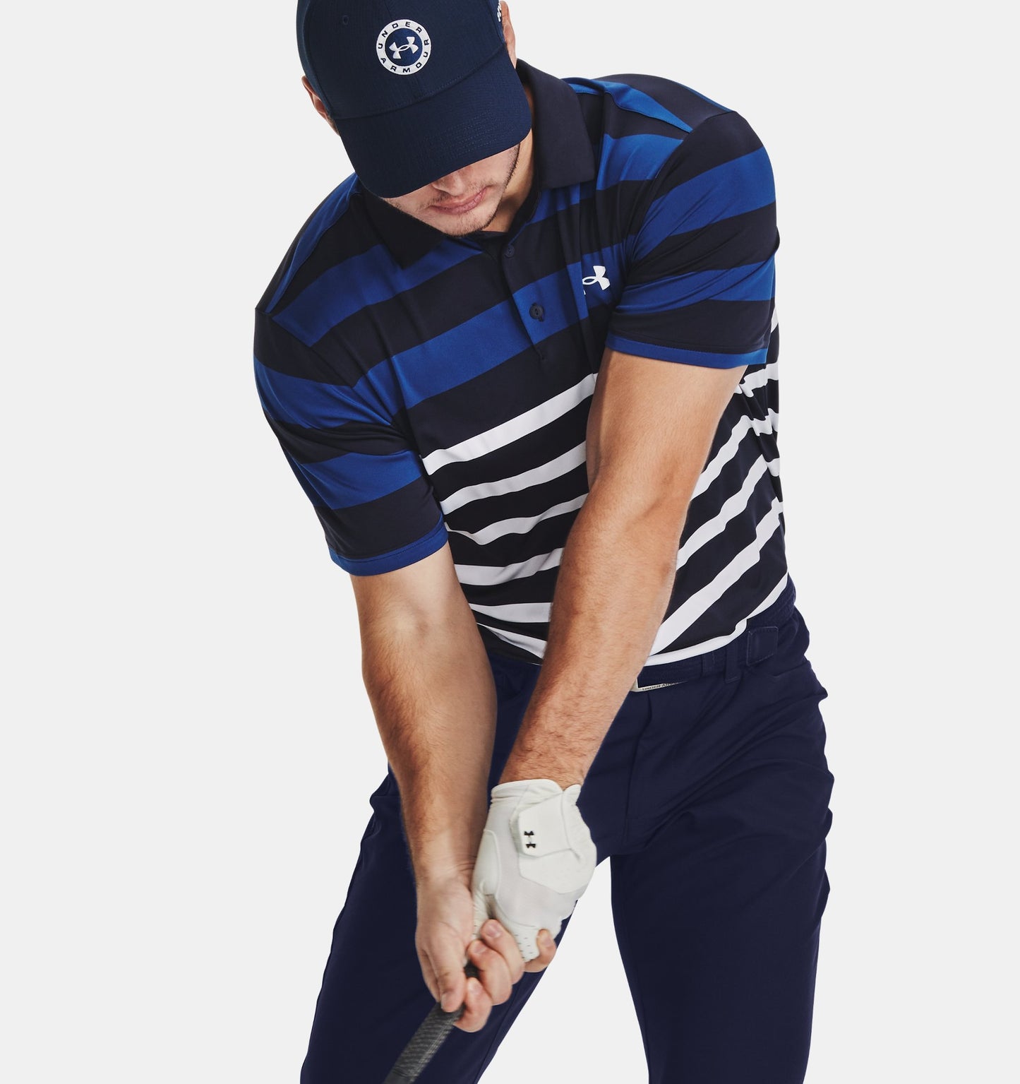 UA Playoff 3.0 Stripe Polo Navy Blue/Royal Blue