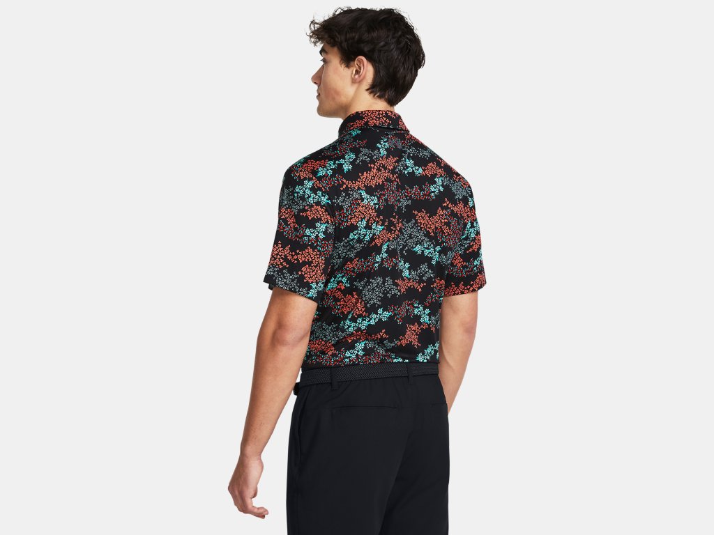 UA Playoff 3.0 Printed Polo Black/Hydro Teal/Black