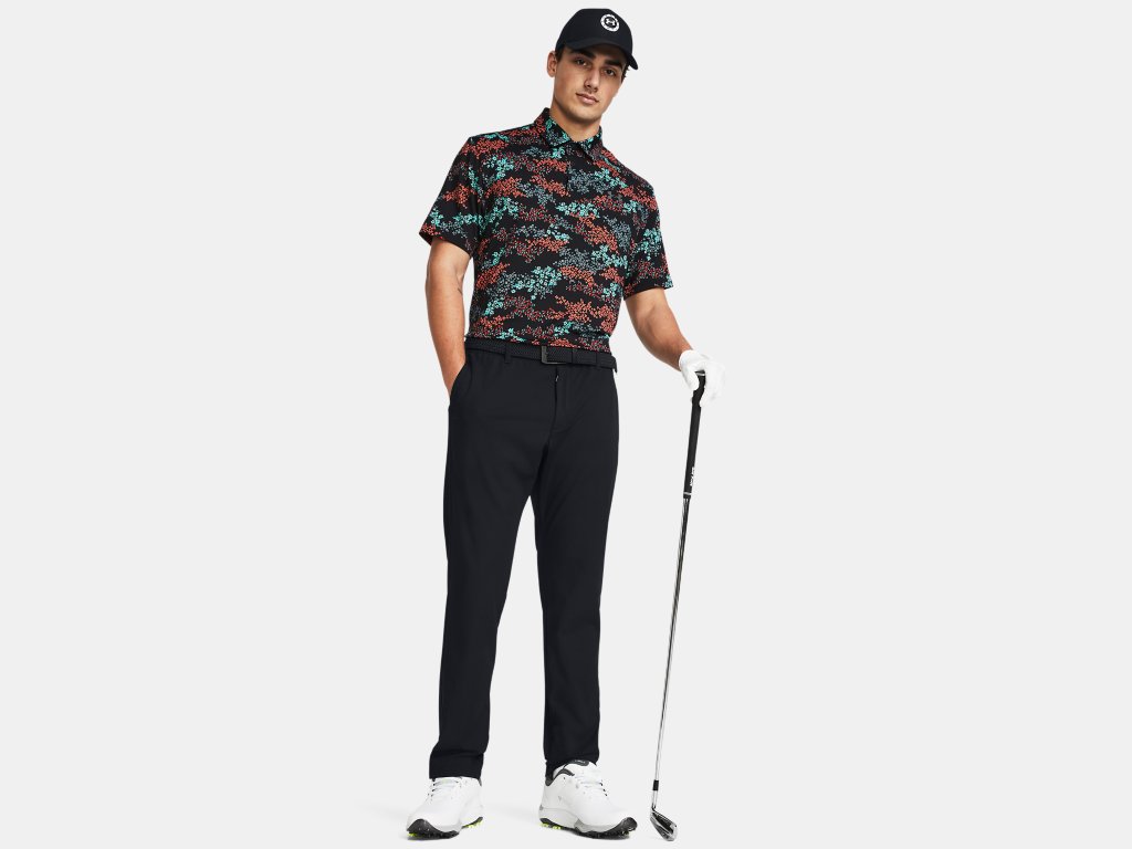 UA Playoff 3.0 Printed Polo Black/Hydro Teal/Black
