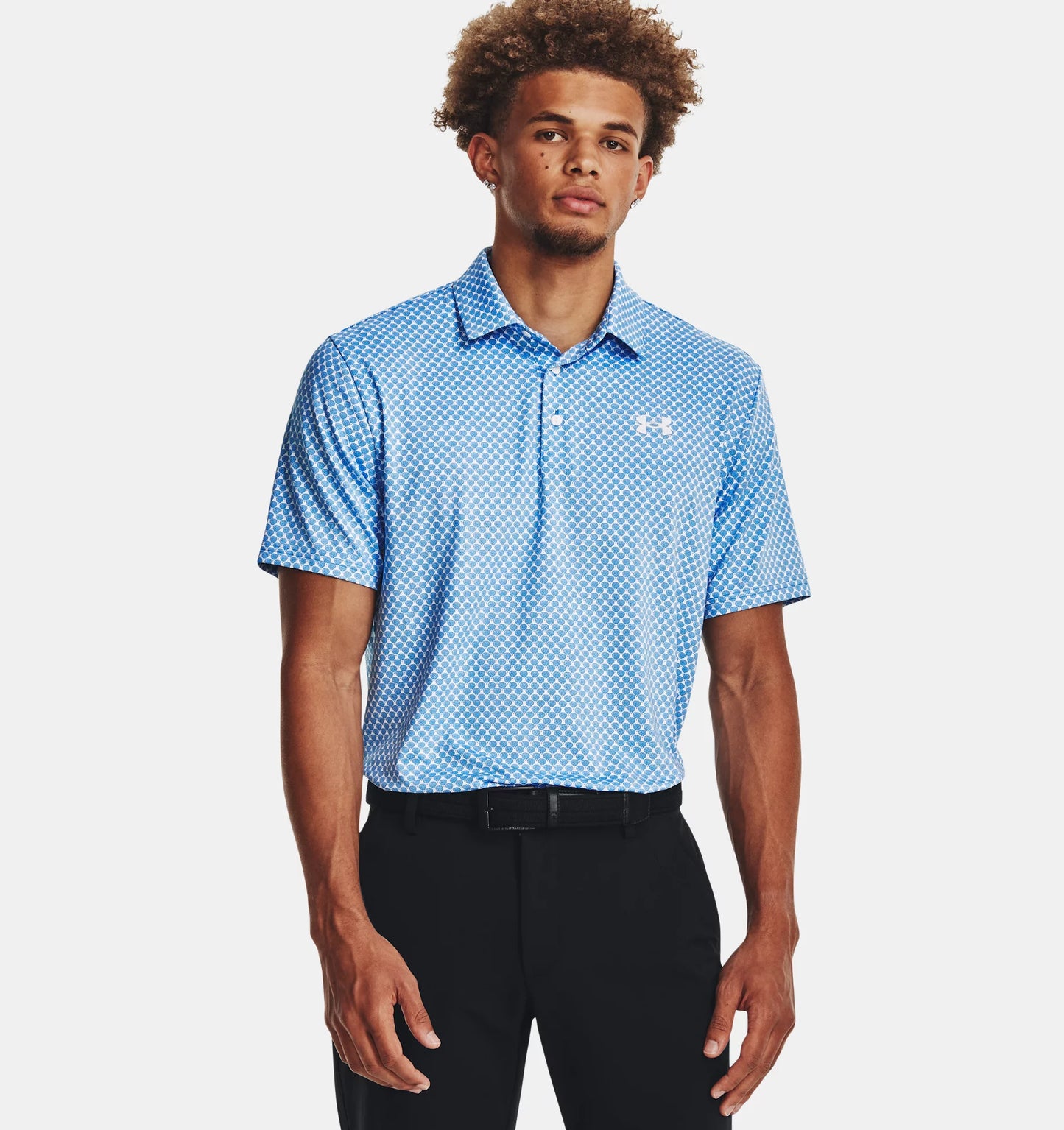 UA Playoff 3.0 Printed Polo White/Cosmic Blue