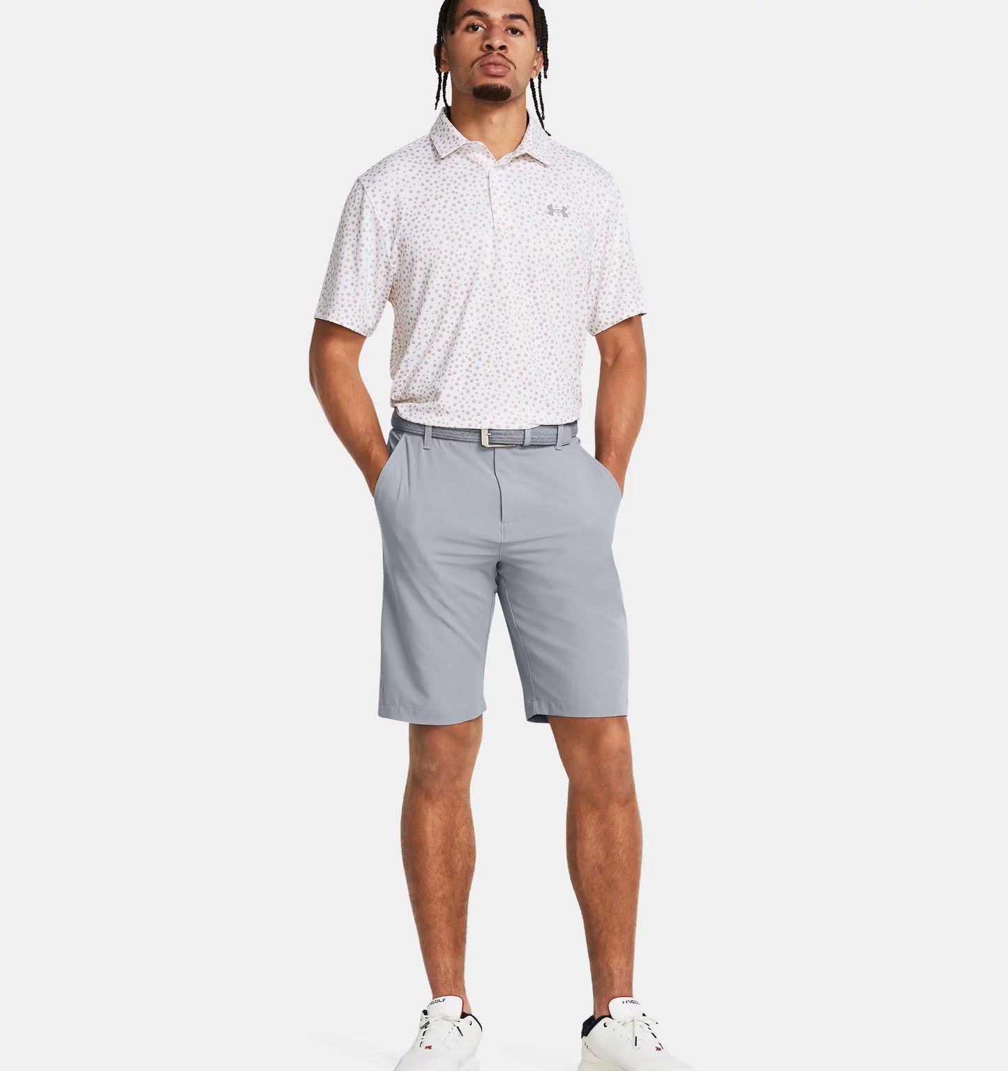 UA Playoff 3.0 Printed Polo White/Photon Blue/Midnight Navy