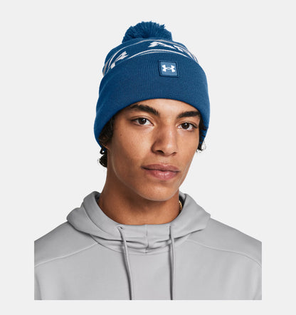 UA Halftime Pom Beanie Varsity Blue/White