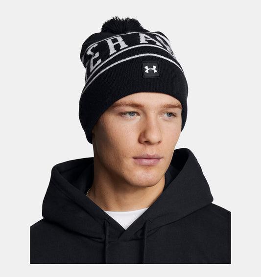 UA Halftime Pom Beanie Black/White