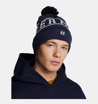 Halftime Pom Beanie Navy/White