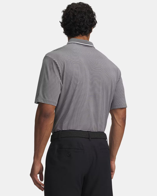 ArmourDry Stripe Rib Polo Clay Green/Navy/White