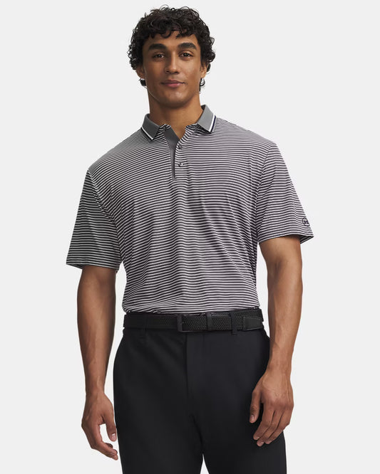 ArmourDry Stripe Rib Polo Clay Green/Navy/White