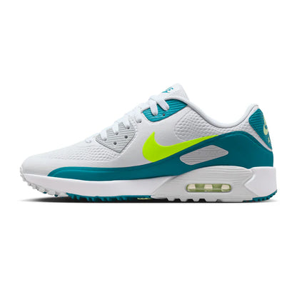 Nike Air Max 90G Waterproof Spikeless Golf Shoes - White / Volt / Bright Spruce