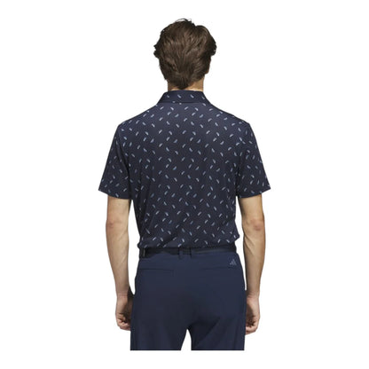 adidas Ultimate365 Printed Mesh Golf Polo Shirt - Navy