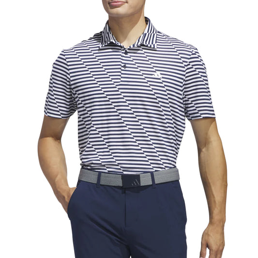 MESH PRINT POLO SHIRT - Collegiate Navy/White