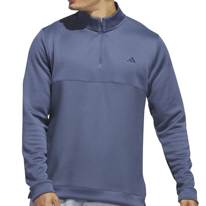 TEXTURED 1/4 ZIP PULLOVER - Preloved Ink