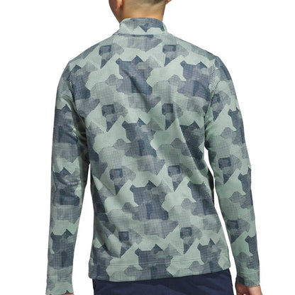 adidas Go-To Printed 1/4 Zip Pullover - Silver Green