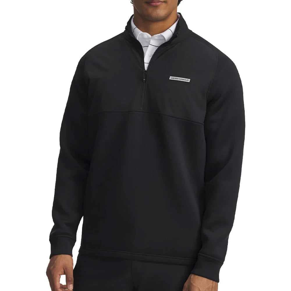 UA Drive Pro Hybrid Half Zip Golf Top - Black