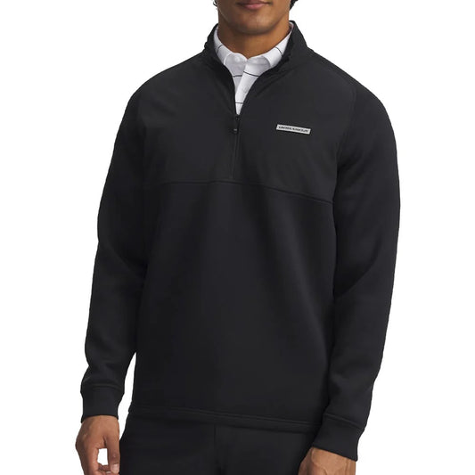 UA Drive Pro Hybrid Half Zip Golf Top - Black