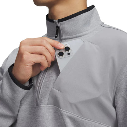 UA Drive SweaterFleece Half Zip Golf Top - Steel / Mod Gray