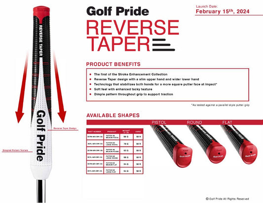 Golf Pride Reverse Taper Round Medium Putter Grip