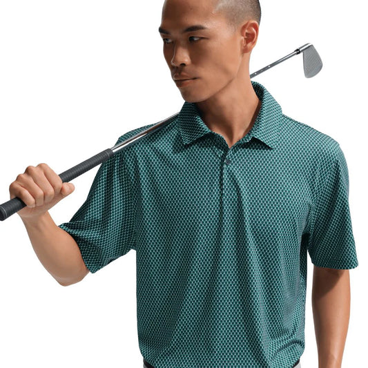 Nike Floral Velocity Golf Polo Shirt - Malachite / College Navy / White
