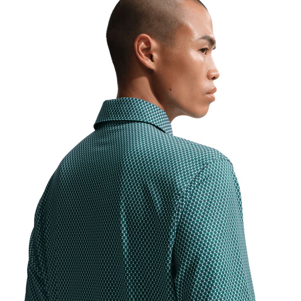Nike Floral Velocity Golf Polo Shirt - Malachite / College Navy / White