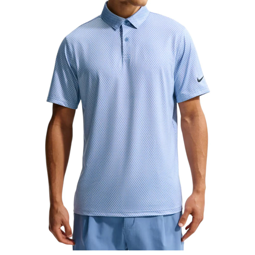 Nike Dri-FIT Velocity Floral Golf Polo Shirt - Blue / White