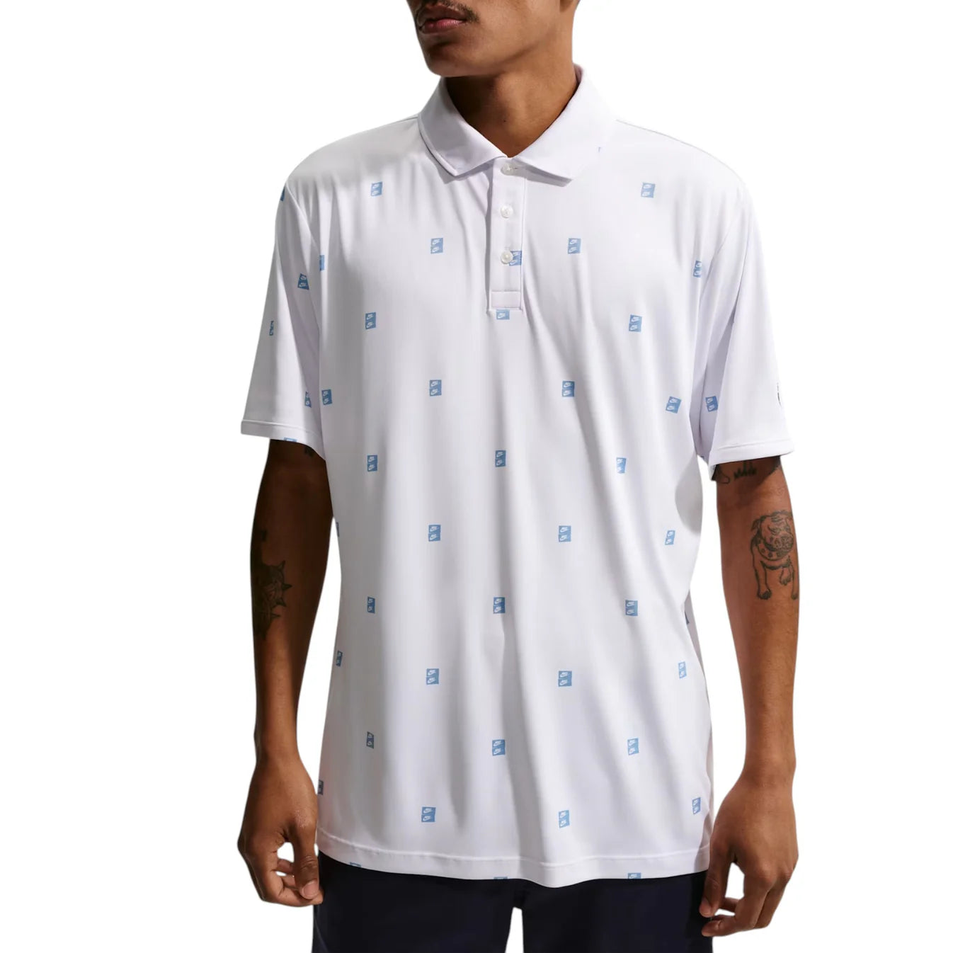 Nike Dri-FIT Par Polo Shirt - White/Blue