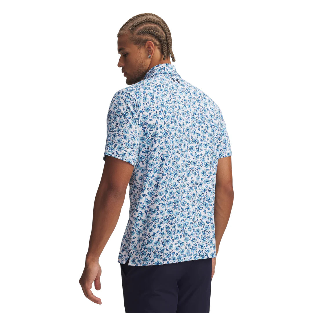 UA Playoff 3.0 Printed Polo Shirt - White / Varsity Blue