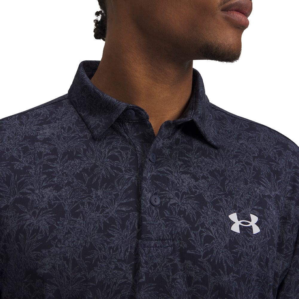 UA Playoff 3.0 Printed Polo Shirt - Midnight Navy / Halo Gray
