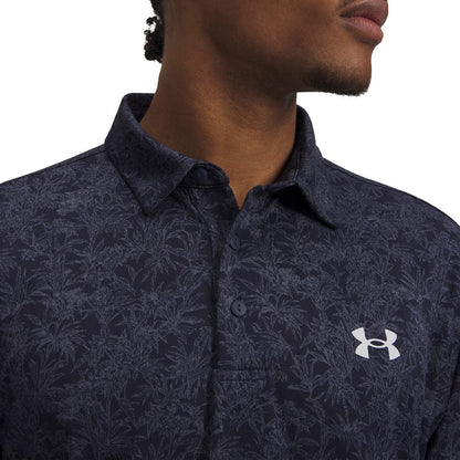 UA Playoff 3.0 Printed Polo Shirt - Midnight Navy / Halo Gray
